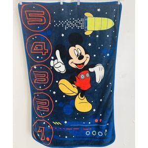 Mickey Mouse Disney Plush Fleece Kid Blanket Blast Off Rocket Space Countdown Bl